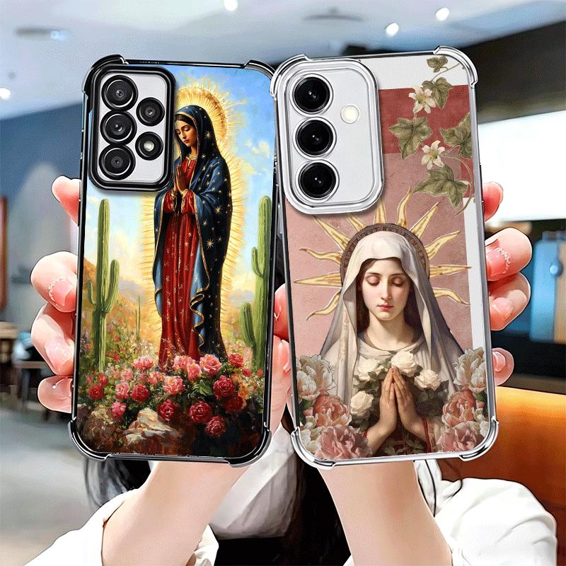 Virgen Mary Virgin De Guadalupe Plating Phone Case For Samsung A17 A07 A37 A57 A16 A56 A15 A55 A14 A54 A13 A53 A26 A36 A25 A35 A