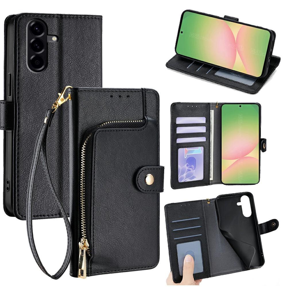 

For Samsung Galaxy A56 5G Case Zipper Pocket PU Leather Wallet Flip Phone Cover A