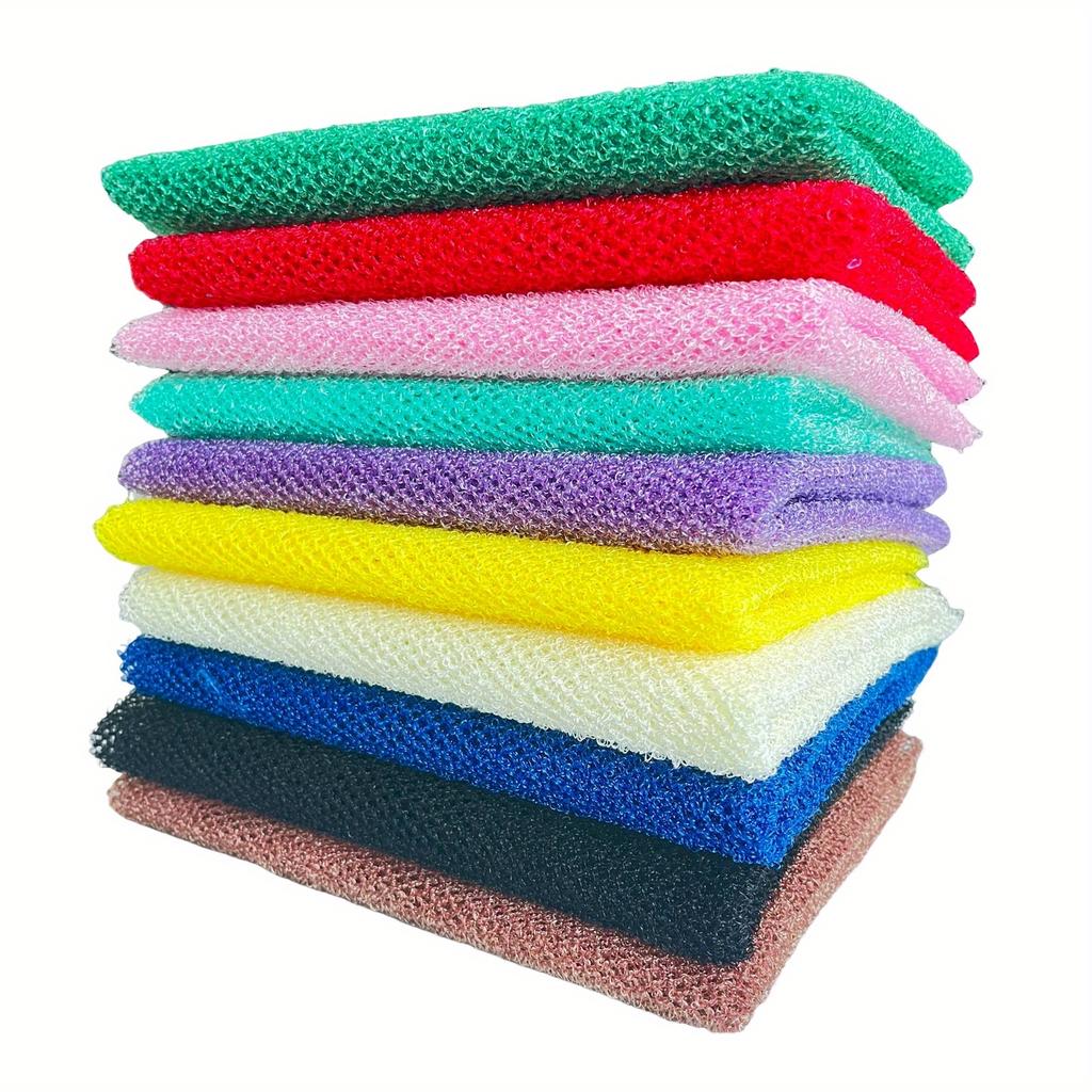 3pcs Colorful Exfoliating Mesh Sponge - Gentle Body Scrubber for Smooth Skin |  Quick-Dry Textured Net for Bath, Travel