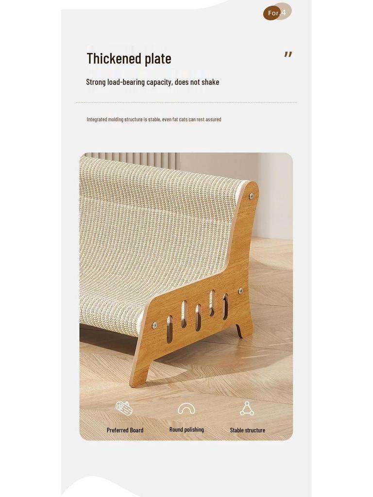 Super Durable Cat Scratch Sofa & Nest - Large, Wear-Resistant Sisal Board, No Shedding Pet Supplies.