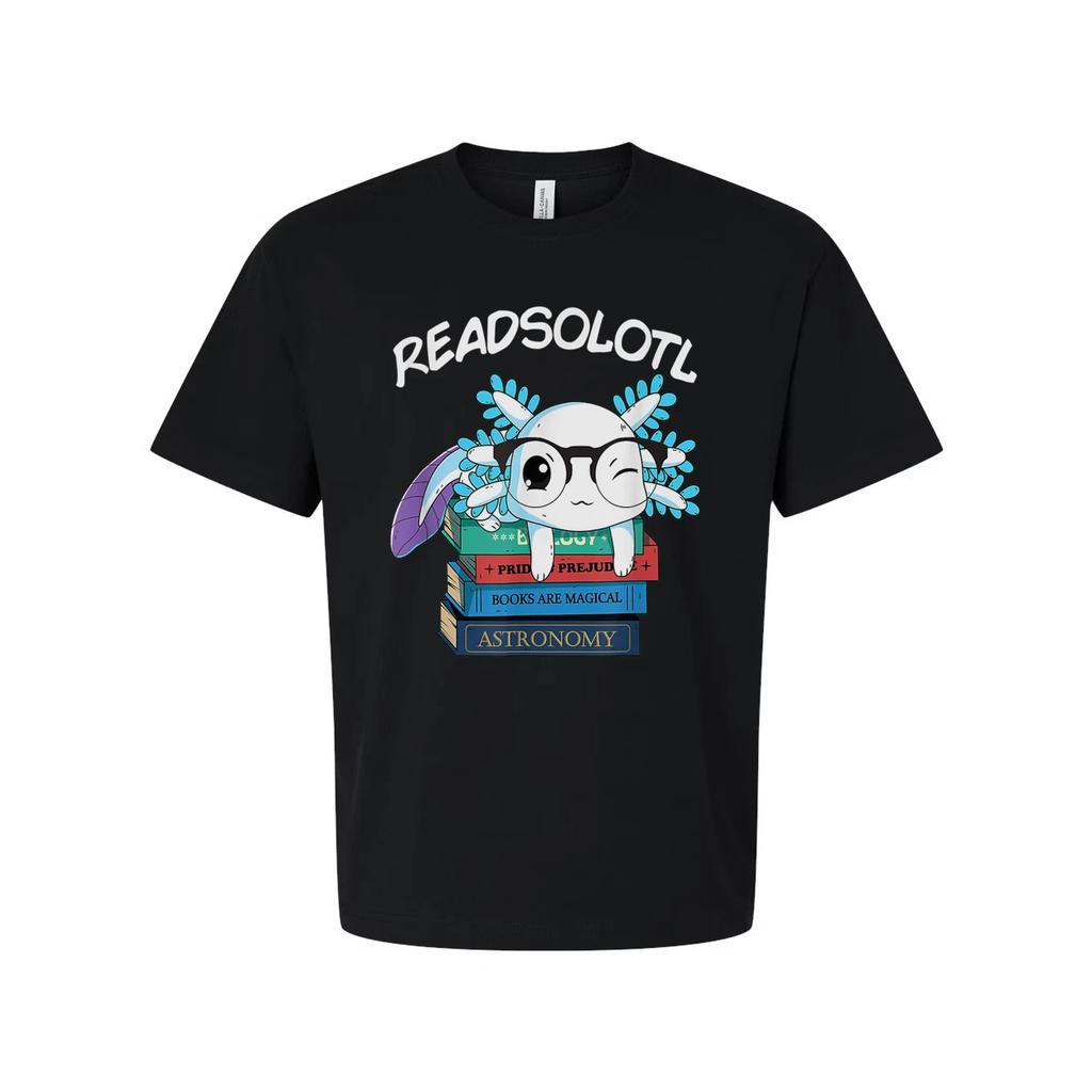 Unisex Bookish Panda Graphic Tee With Glasses And Stack Of Books