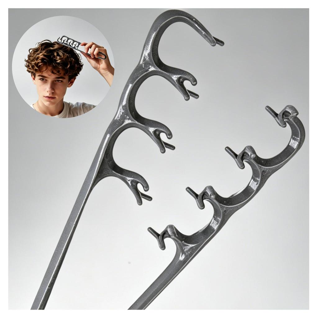 2026 New Model Hairbrush Texture Comb Bangs Lift Clip Root Volume Up Shadow Perm Styling Natural Lift Hair Set Men's (Gray) [Used]