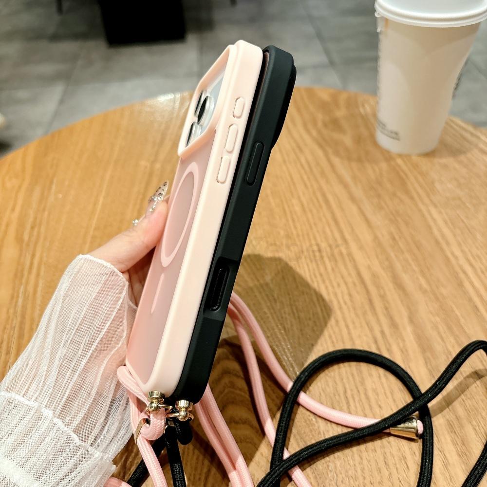 Λουράκι Lanyard Χιαστί Ματ Μαγνητικό Για Θήκη Magsafe Για iPhone 17 Pro Max 16 15 14 Plus 13 12 11 XR Κάλυμμα Ασύρματης Φόρτισης
