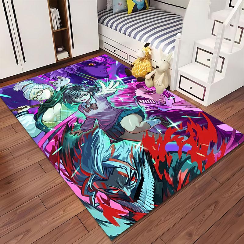Anime Style Action Scene Carpet suitable as a non-slip mat for the living room or bedroom sofa