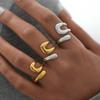 Stainless Steel U-Shaped Rings for Women Men Vintage Waterproof Water Droplet Opening Rings Minimalist Statement Charm Jewelry