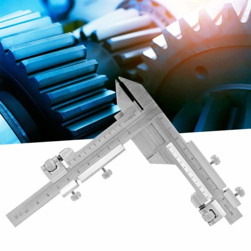 Vernier Caliper, Stainless Steel Gear Teeth Vernier Caliper Thickness Gauge Measuring Tool Has Two Movable Vernier Scales That Are Perpendicular To Ea