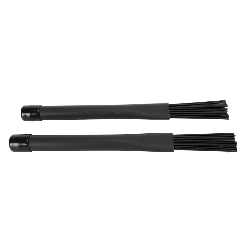 2pcs Retractable Brushes Professional Nylon Brushes Set with Rubber Handles for Rock Band Country Music Folk Mers