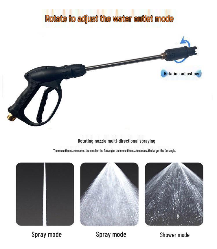 Stainless Steel High-Pressure Car Washer Hose Set with Nozzle