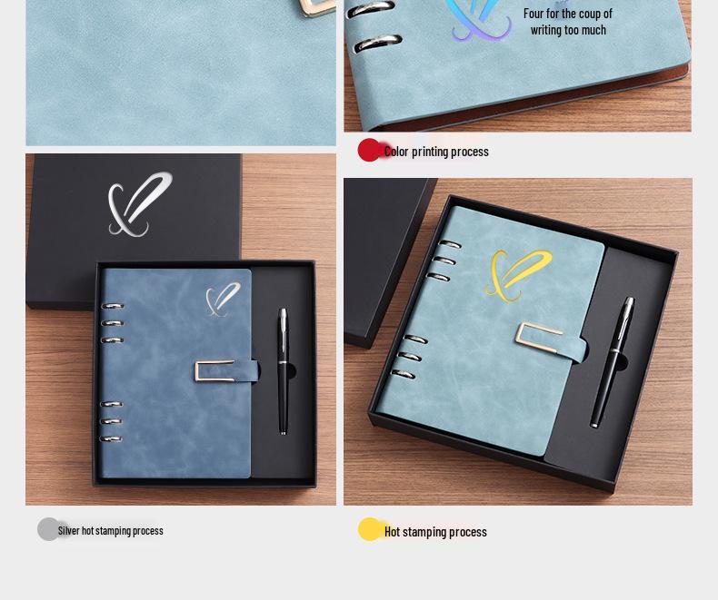 Customizable Simple Business Loose-Leaf Notebook Binder with Printable Logo