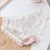 Mesh Flower Transparent Underpants Satin Silk Briefs for Women Comfortable Lace Bow Panties  Women