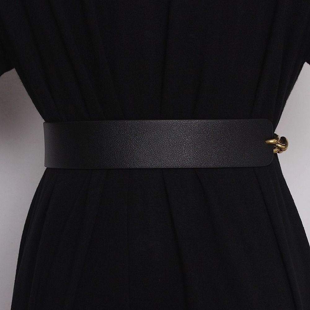 Slim Side Thin Waist Chain Adjustable Dress Chain Simple PU Leather Belt  Waist Accessories