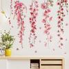 Beautiful Vine Pink Flower Wall Stickers for Living Room Bedroom Wall Decor Girl Room Decoration Children's Wall Decal Wallpaper