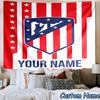 Custom Name Atletico Madrid Crest Printed Tapestry, for Bedroom,Livingroom, Dormitory, Large Wall Decor, Fabric Decor Fan Birthday Gifts