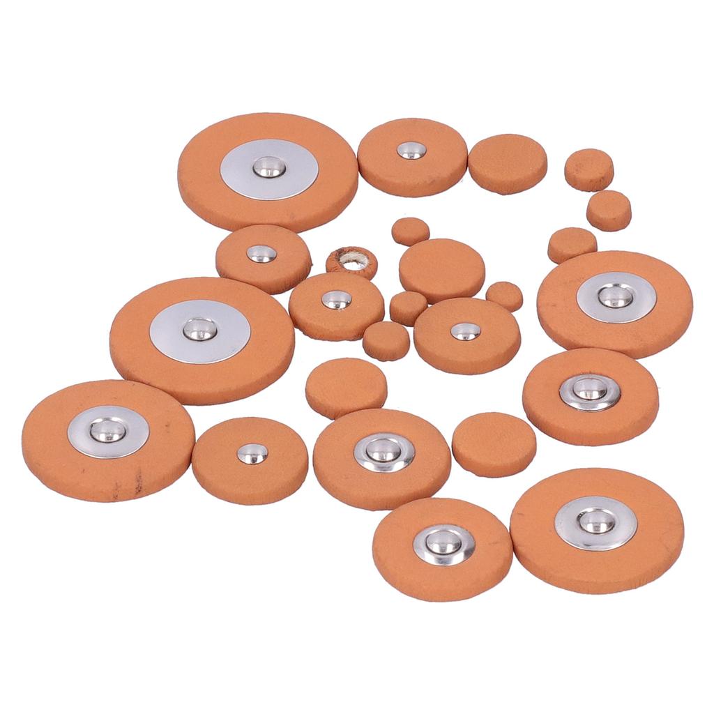 25Pcs Saxophone Pads Brown Sheepskin Sound Hole Resonator Gasket Wind Instrument Parts