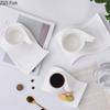 Creative Wave Coffee Cup Saucer Set Couple Afternoon Tea Milk Cup and Snack Plate Home Kitchen Ceramic Mug White Drinkware