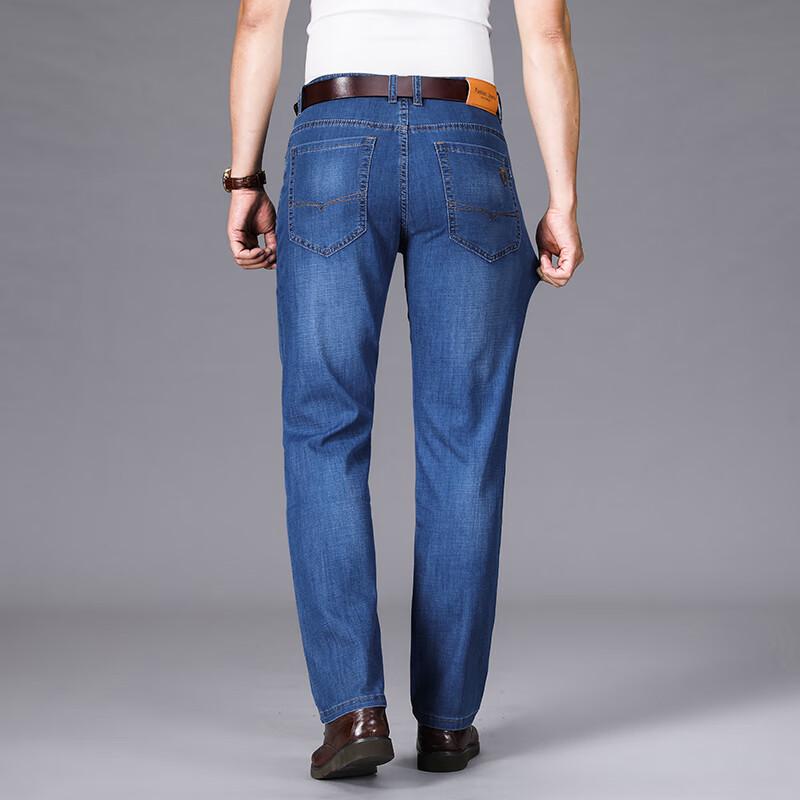 Herren Sommer Lockere Straight Leg Stretch Denim Jeans