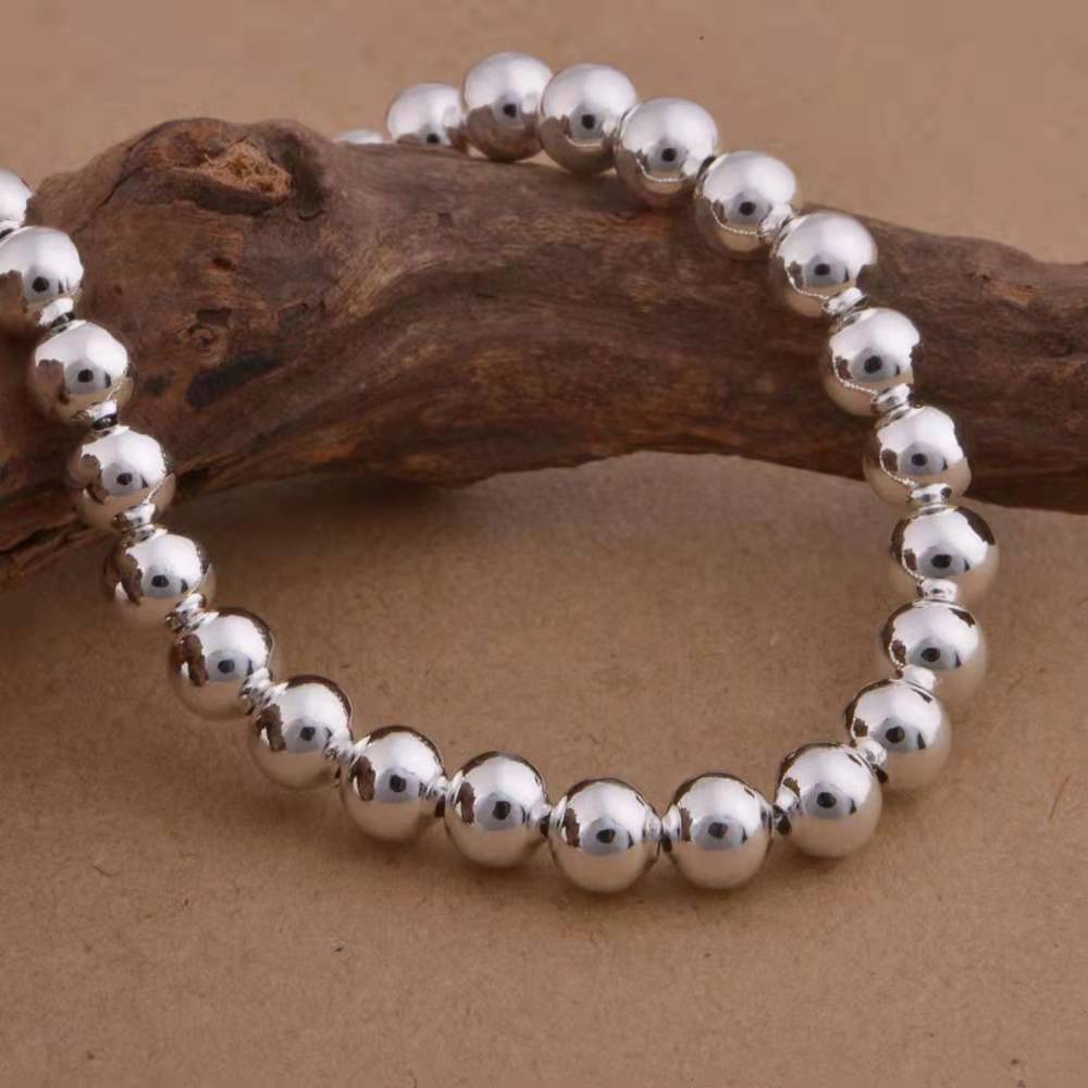 Fashion 925  Silver Bracelets For Women Vintage Designer Round Beads Adjustable Chain Bracelet Party Wedding Jewelry