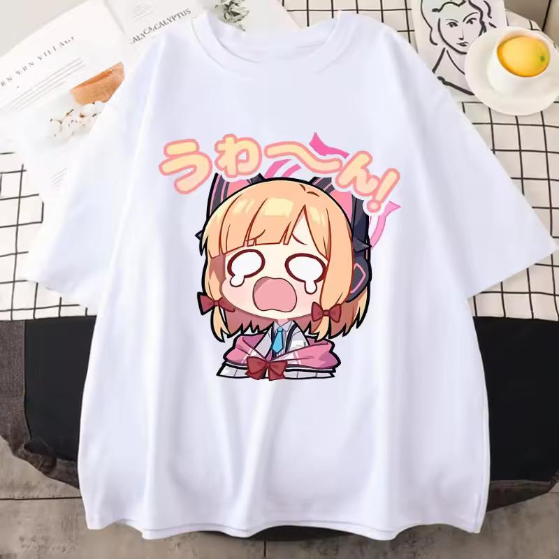 Blue Archive Shiroko T Shirt for Women Anime Print Shirt Cartoon Top Harajuku Unisex Clothing Female Tees Kawaii cute Streetwear