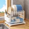 Multifunctional Kitchen Dish and Bowl Organizer Rack with Draining and Chopstick Storage
