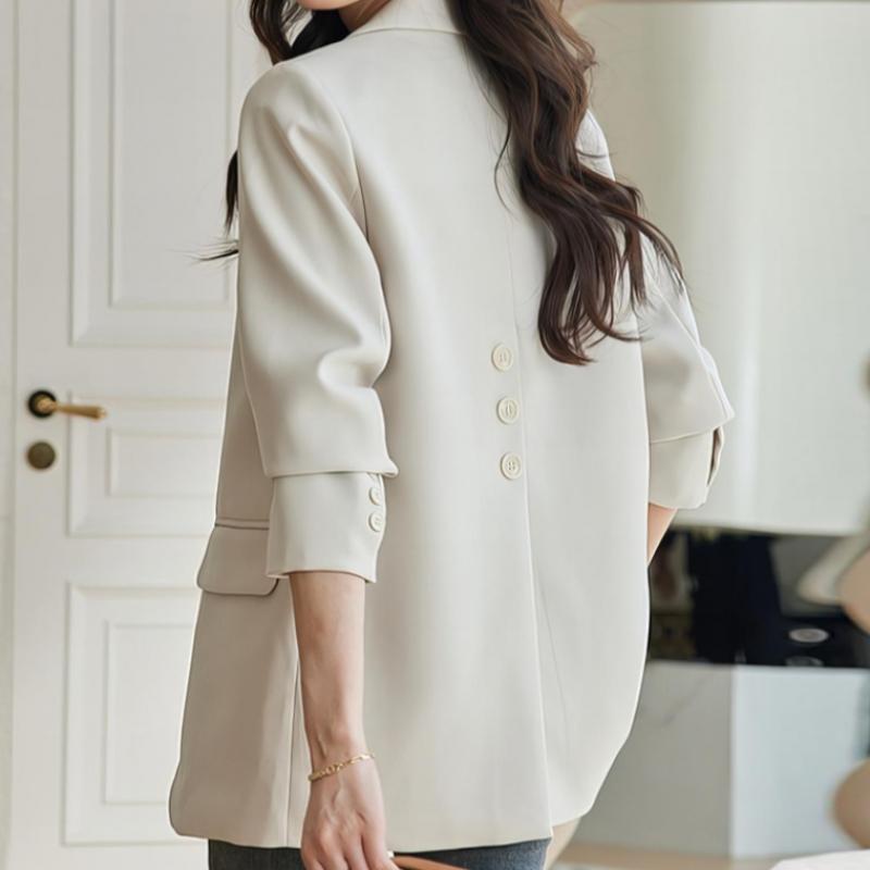 Klache Basic Loose Fit Jacket Cream Up To Size 77 B4f0007