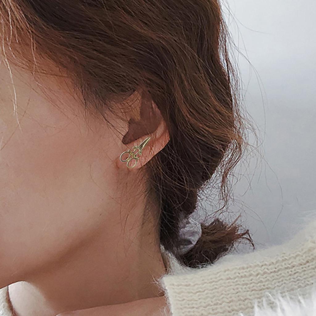Petits ciseaux, clous d'oreilles pour femmes, boucles d'oreilles mignonnes, cadeaux pour bons amis, boucles d'oreilles pour femmes