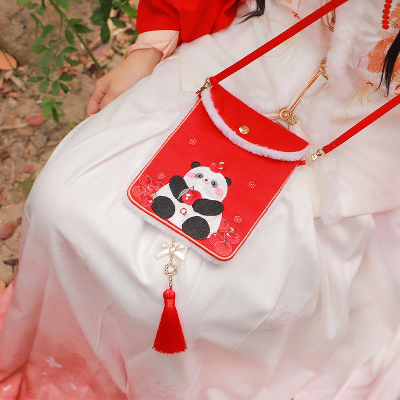 

Сумка Hanfu Аксессуары Hanfu Китайский новогодний подарок Сумка с вышивкой панды
