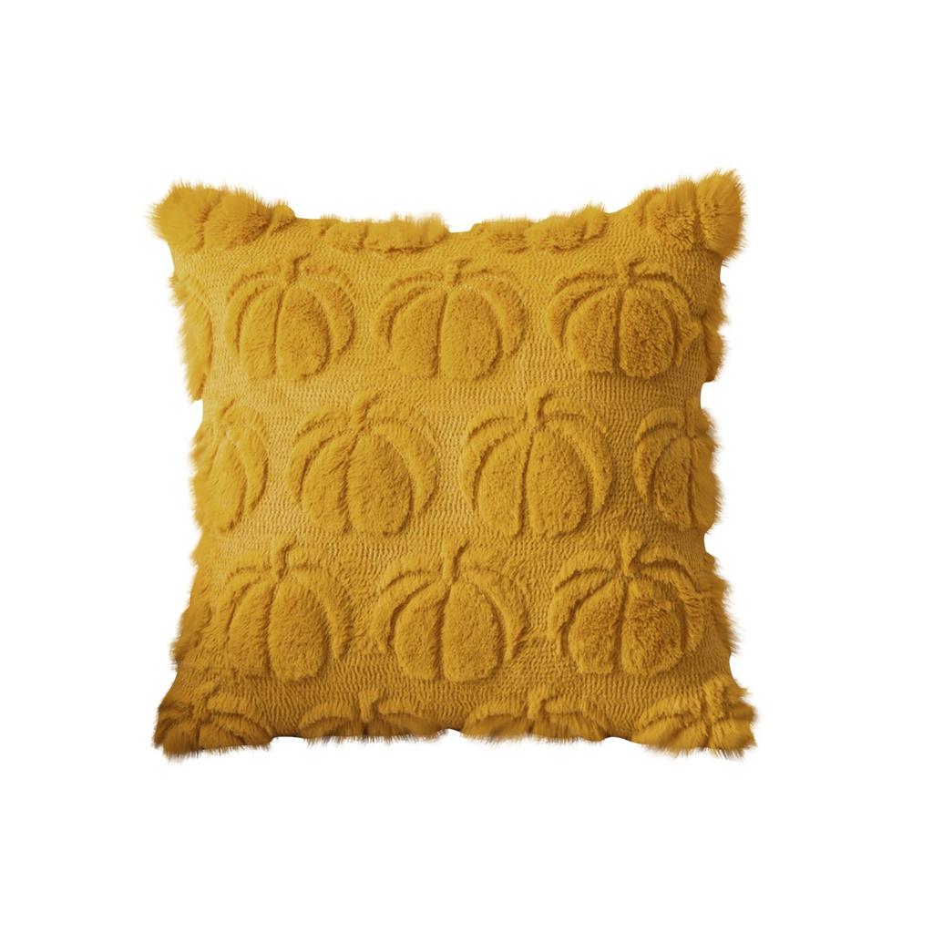 17.7*17.7in Christmas Thanksgiving Pillow Cover Solid Color Cushaw Embroidery Home Pillow Waist Cushion Cover