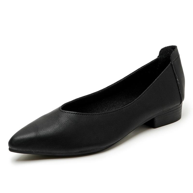 Single Shoes With Thick Heels, New Versatile Shoes, Shallow Mid-heel Women's Shoes, Low-heeled Shoes, Heightening Shoes, Pointed-toe Women's Shoes