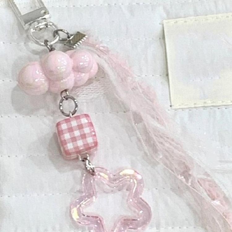 Mode Schmetterling Herz Perlen Anhänger Handy Kette Tasche Schlüsselanhänger Riemen