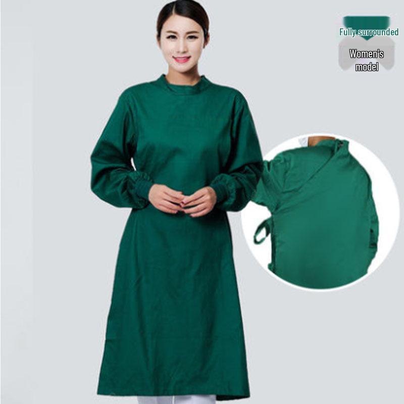 

Унисекс Хлопковый Хирургический Костюм с Длинным Рукавом – Полное Покрытие Темно-зеленый или Светло-голубой XXL