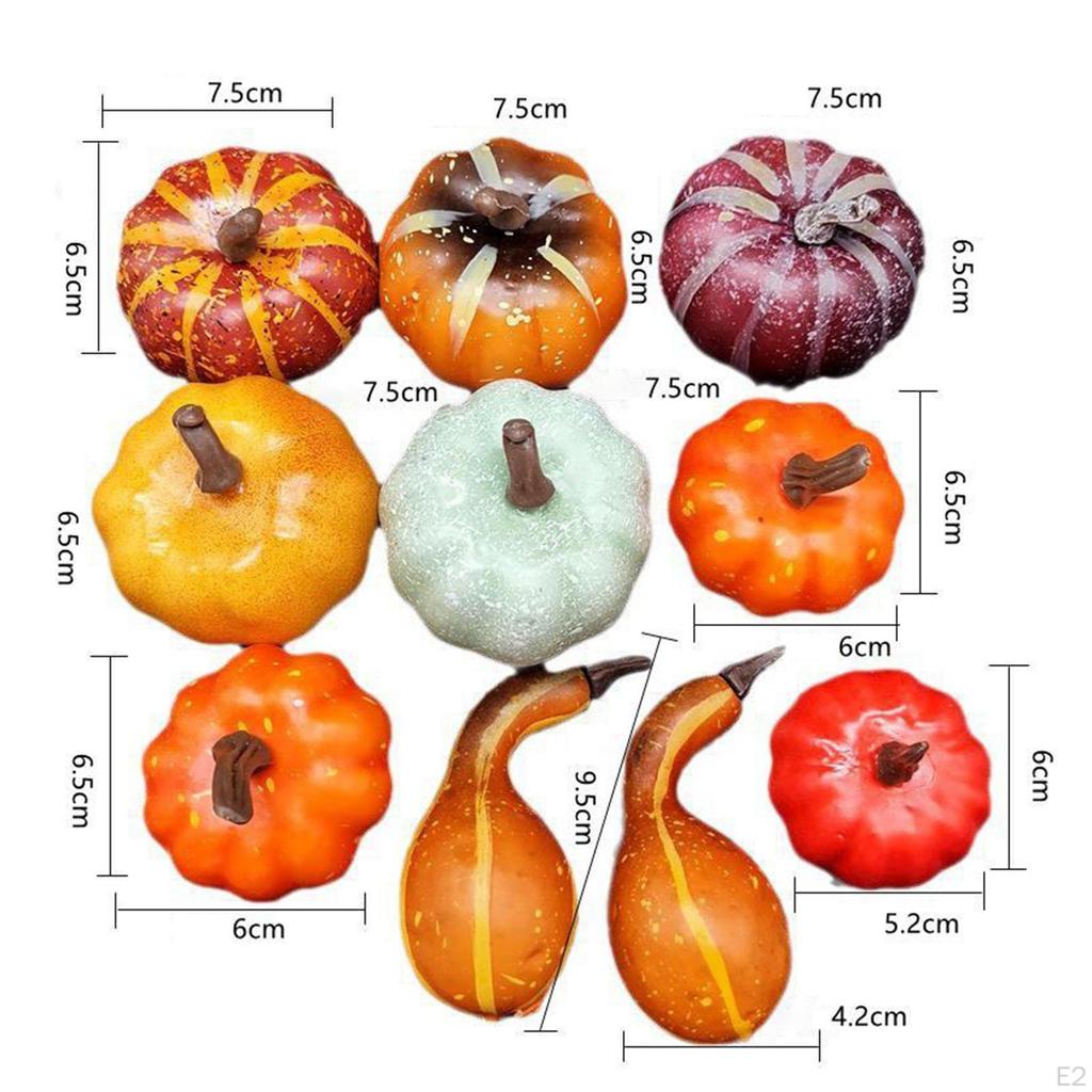 10Pcs Artificial Pumpkins Halloween Decoration Assorted Foam Crafts Decorative for