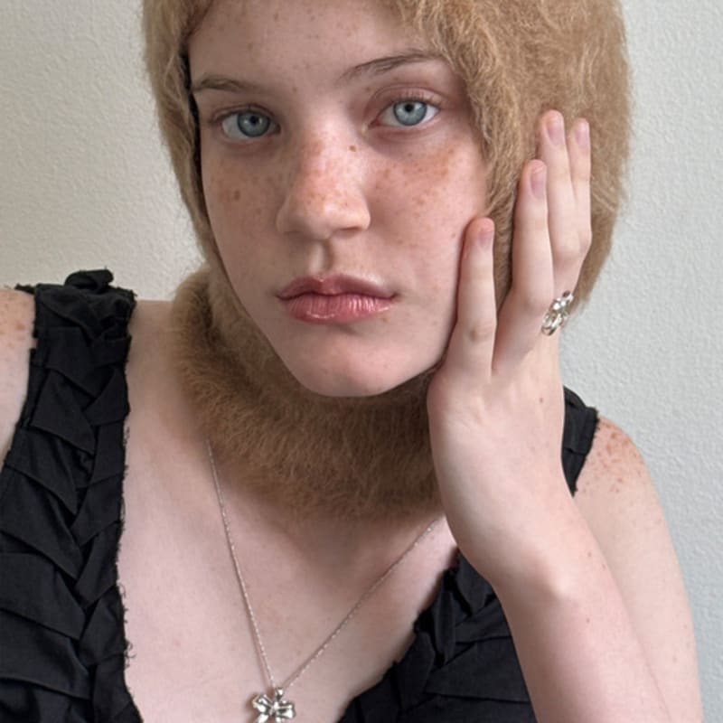 MARTA 925 Silver. Carrie Ribbon Necklace