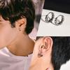 Rock Punk Byzantine Chain Earrings for Men, Waterproof Stainless Steel Hoop Huggies Earrings Gift Jewelry, Brincos