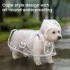 Водонепроницаемый дождевик для собак с капюшоном, плащ-пончо для питомца, прозрачная дождевая куртка для собак с отверстием для поводка для щенков, маленьких, средних и крупных собак
