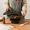 ZISIZ Ceramic Alcohol Stove Casserole Pot with Lid
