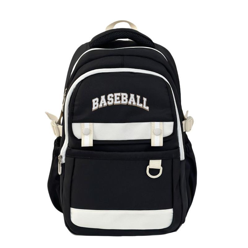 Letter Multicolor Baseball Nylon School Bag With Breathable Padding Teens For
