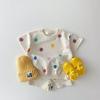 Korean Style Summer Balloon Sleeve Toddler Two-Piece Shorts Set