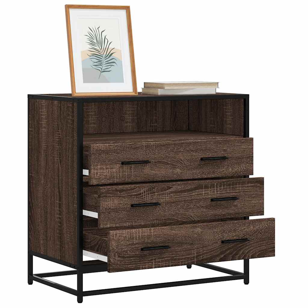 Drawer Cabinet in Brown Oak Look 70 x 41 x 70 cm Engineered Wood