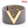 Wide V Leather Bangle Punk Cuff Bracelet Wrap Wristband Jewelry Accessories