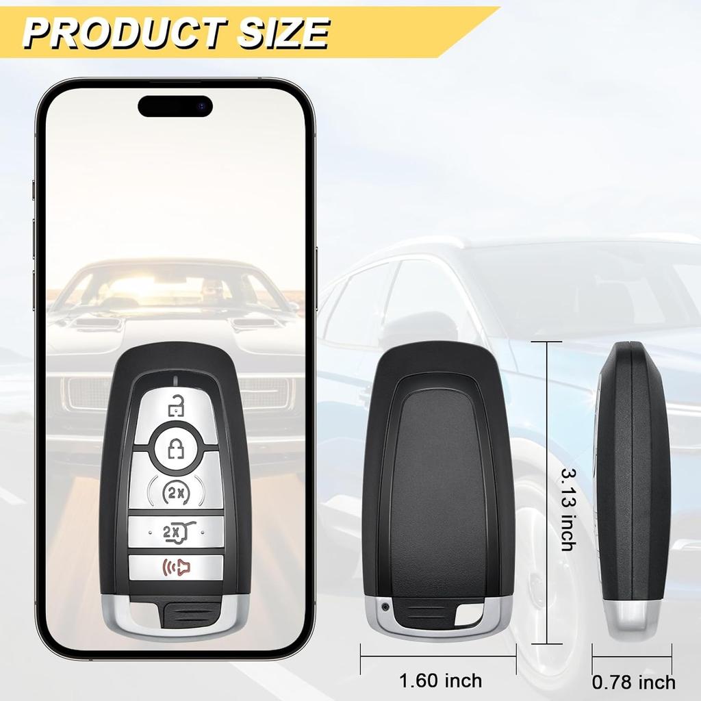 Schlüsselanhänger für 18-22 Ford Explorer / 20-22 Escape & Lincoln Navigator Aviator/ 17-22 Edge/ 20-21 Corsair Auto Keyless, M3NA2C931426 164-R8198, 5 Tasten
