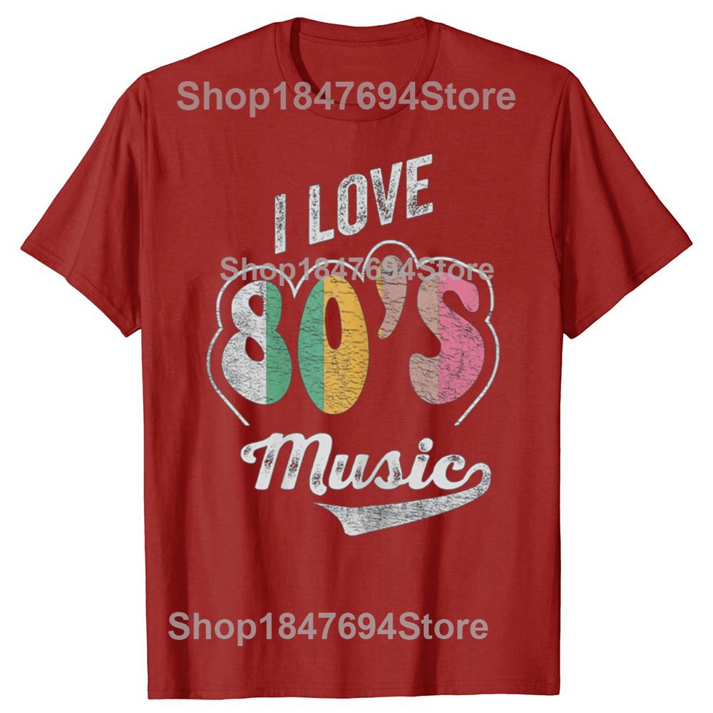 Retro Vintage 80s Music Shirt I Love 80s Music 80s Bands TShirt Men Clothing Tops Graphic T Shirts Vintage T Shirt S