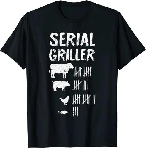 Serial Griller Fathers Day Funny Grilling Grill BBQ Master TShirt Women Clothing Fashion Graphic T Shirts Summer Streetwear Y2K S
