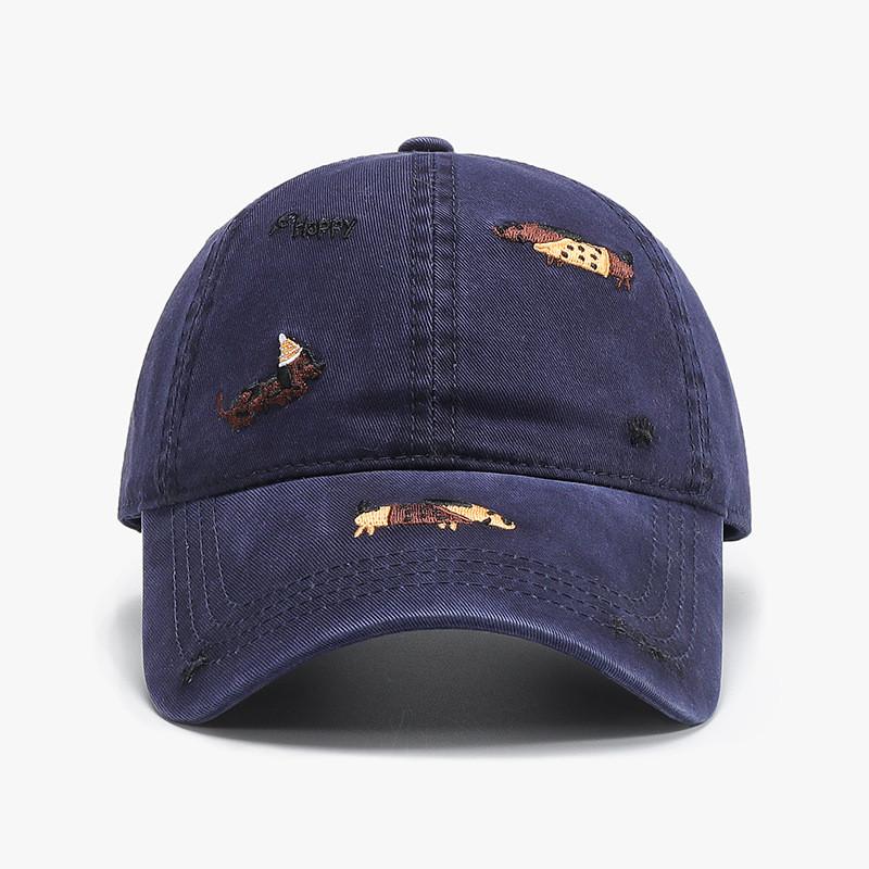 Tierstickerei Baumwoll-Baseballkappe Für Outdoor-Reisen Sonnenschutz