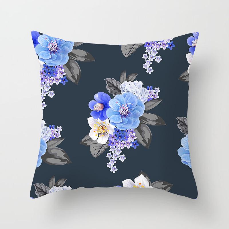 Painted Tree Digital Printed Peach Skin Square Pillow Cushion Cover Home Furnishings