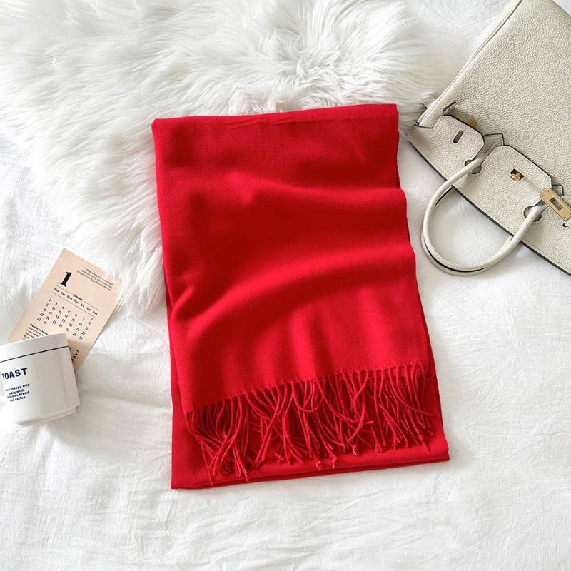 Solid color scarf women's winter new imitation cashmere scarf multi-color warm scarf long shawl