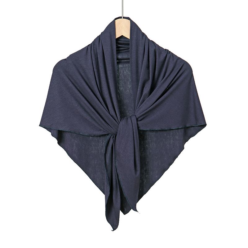 Solid Color Cotton Triangle Scarf Muslim Hijab Shawls Woman Soft Wraps Lady Fashion Causal Turban Islamic Jersey Headband