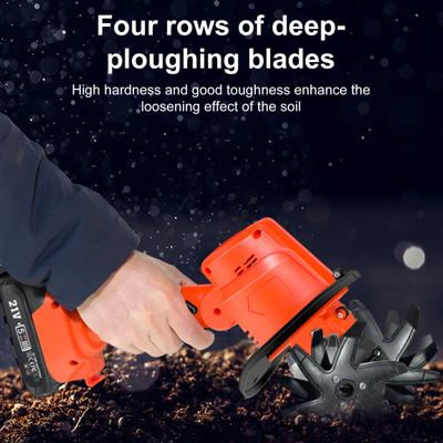 Yousheng Cordless Mini Tiller Cultivator Sharp Blades High Speed Ergonomic Design Portable Battery Powered Electric Garden Tiller