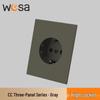 CE-Certified European Type E Socket for Germany & France, One/Two-way Switch Panel, Two-hole Design