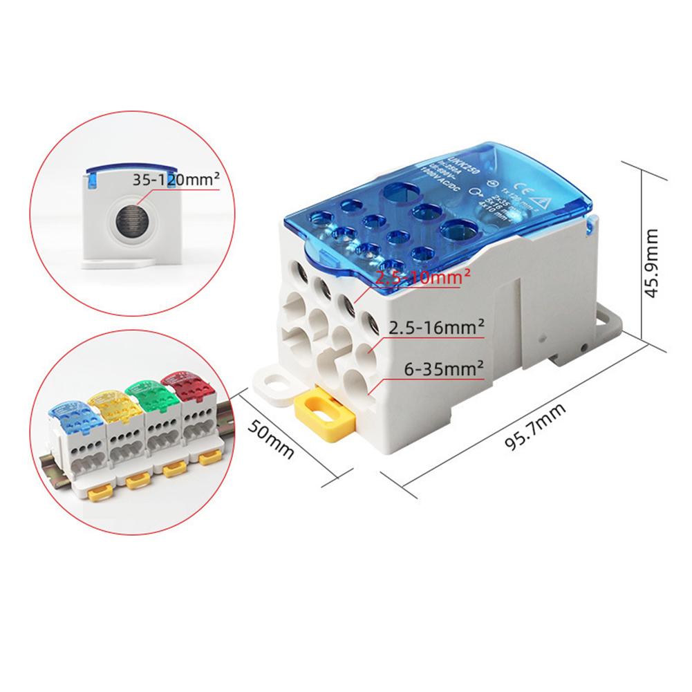 80A ~500A Electric Split Din Rail Terminal Block Junction Box Power Wire Electrical Connector Terminal Block Connector