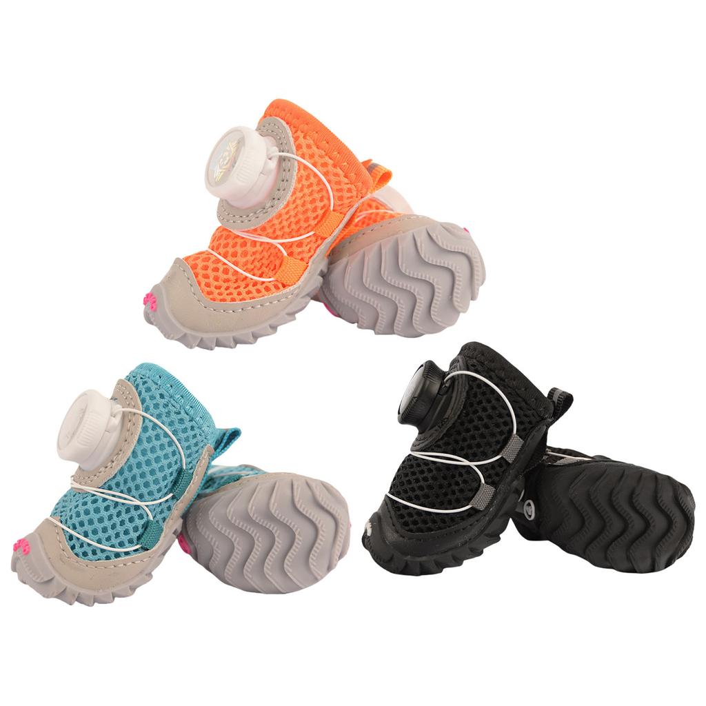 2pcs Light Weight Dog Footwear Oxford Sole Dog Sneakers Adjustable Pet Boots for Small Dog Cats Puppies Shoes